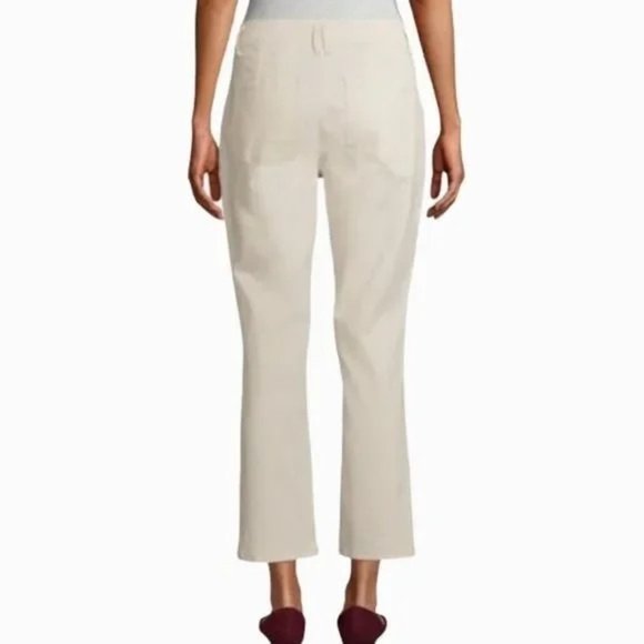 Time and Tru High Rise Utility Slim Jeans Womens 14 Cream Cotton Blend Carpenter - Picture 9 of 9